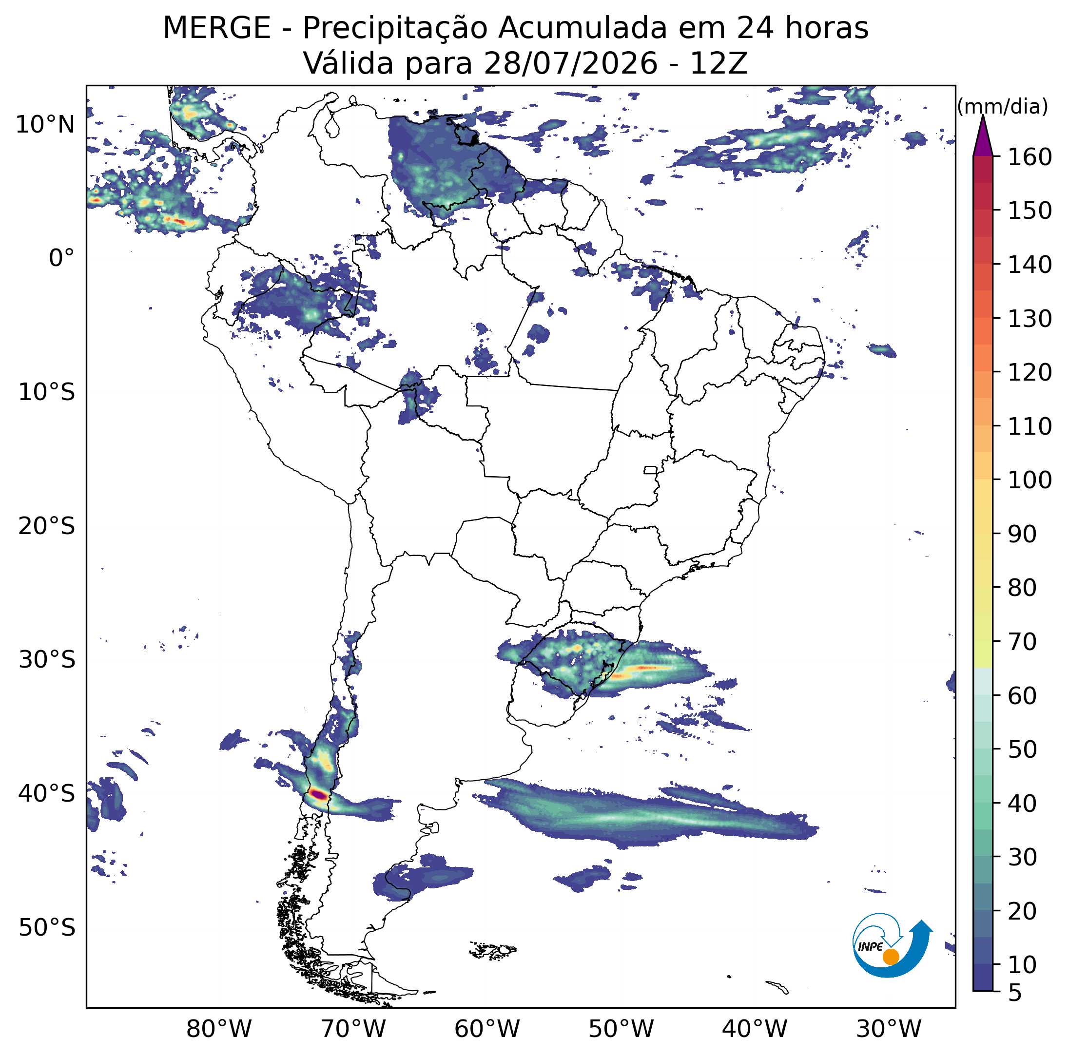 Mapa de monitoramento climático
