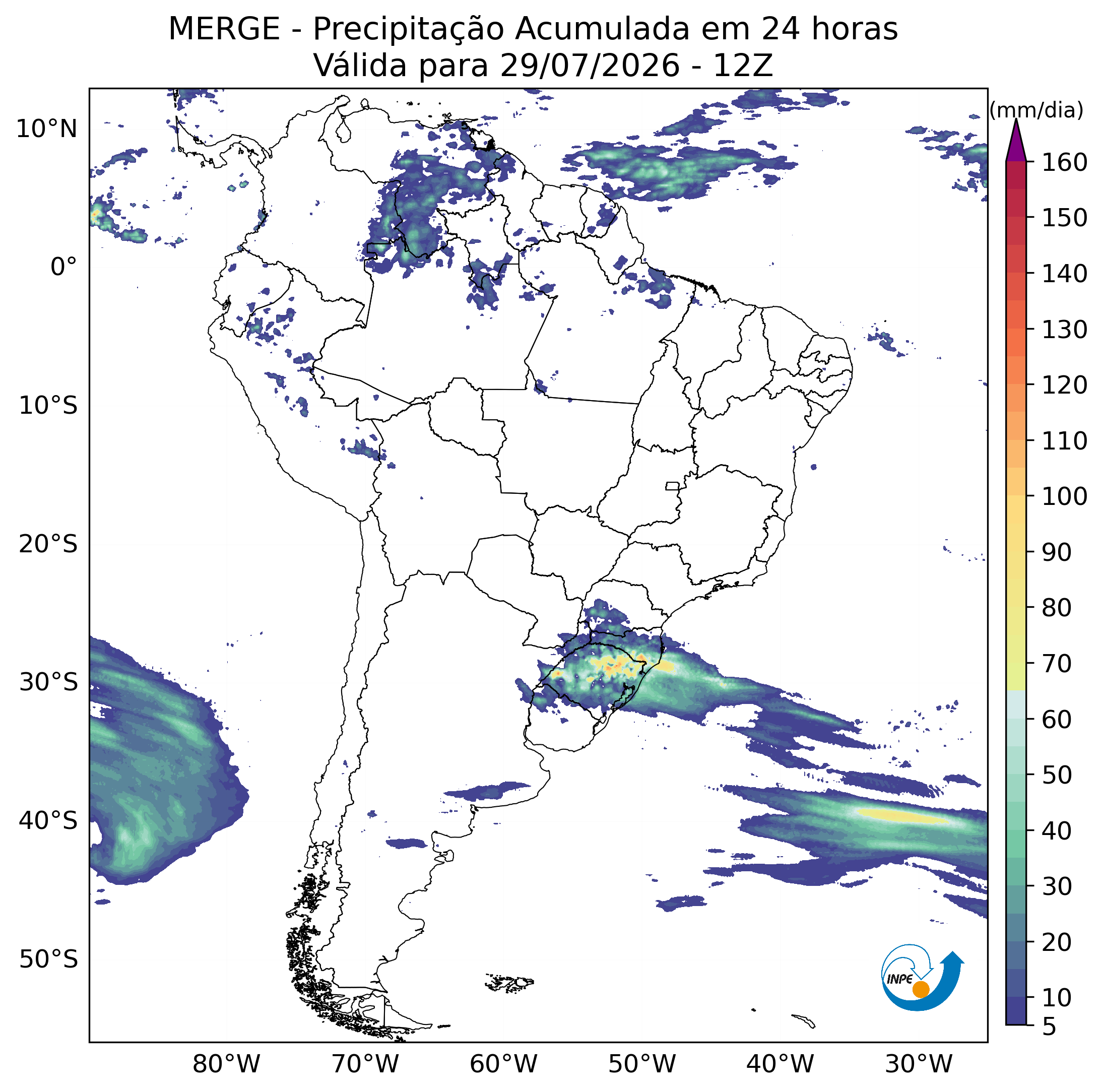 Mapa de monitoramento climático