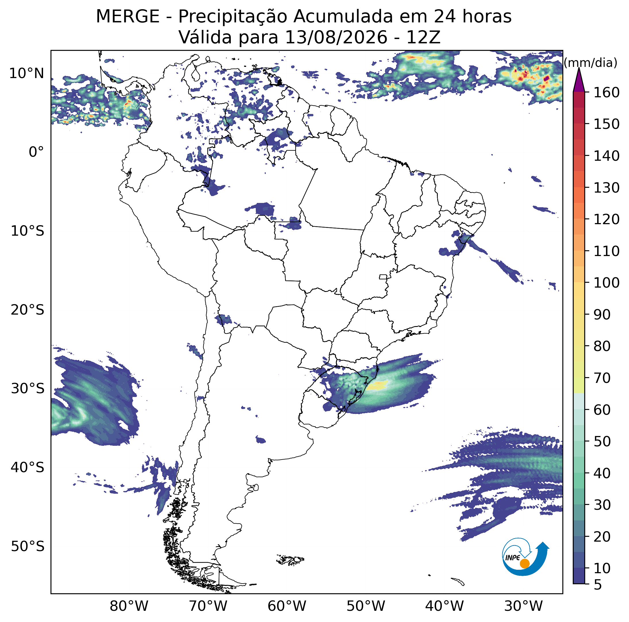 Mapa de monitoramento climático