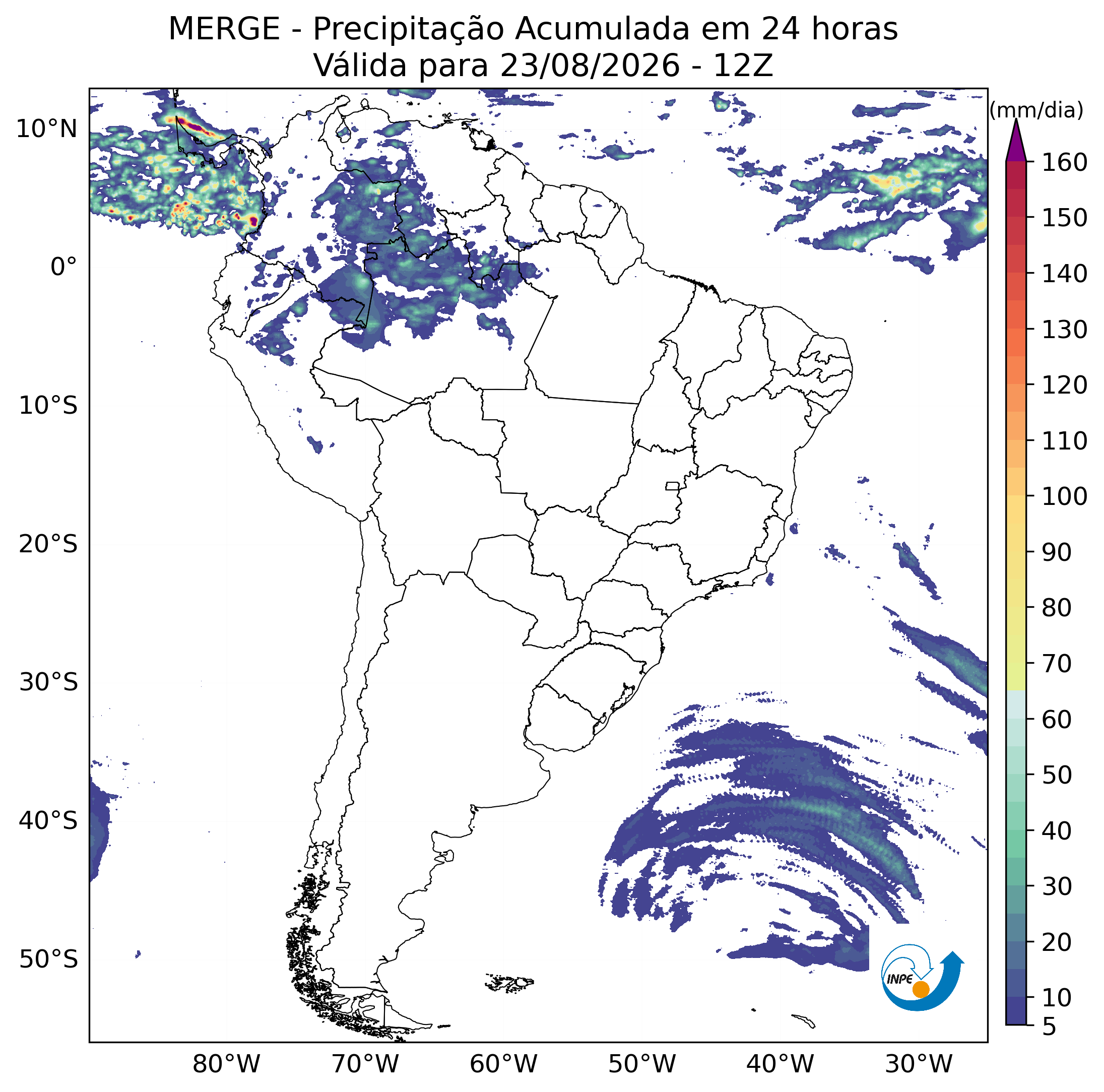 Mapa de monitoramento climático
