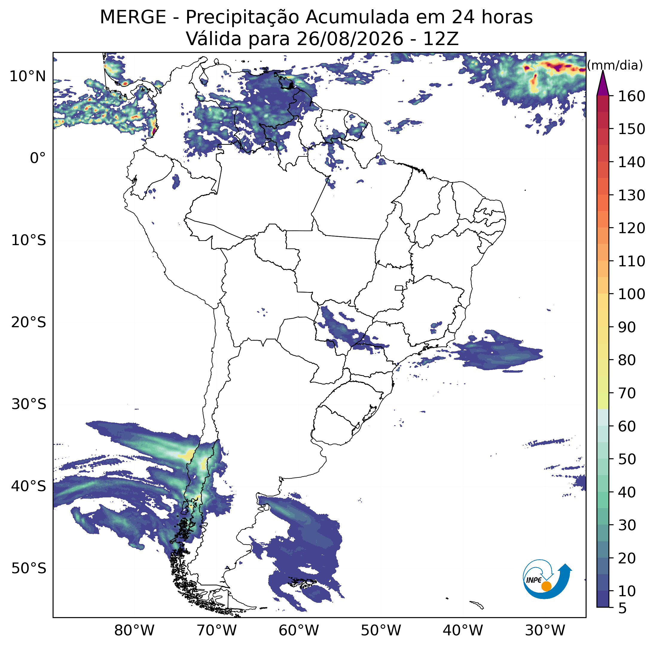 Mapa de monitoramento climático