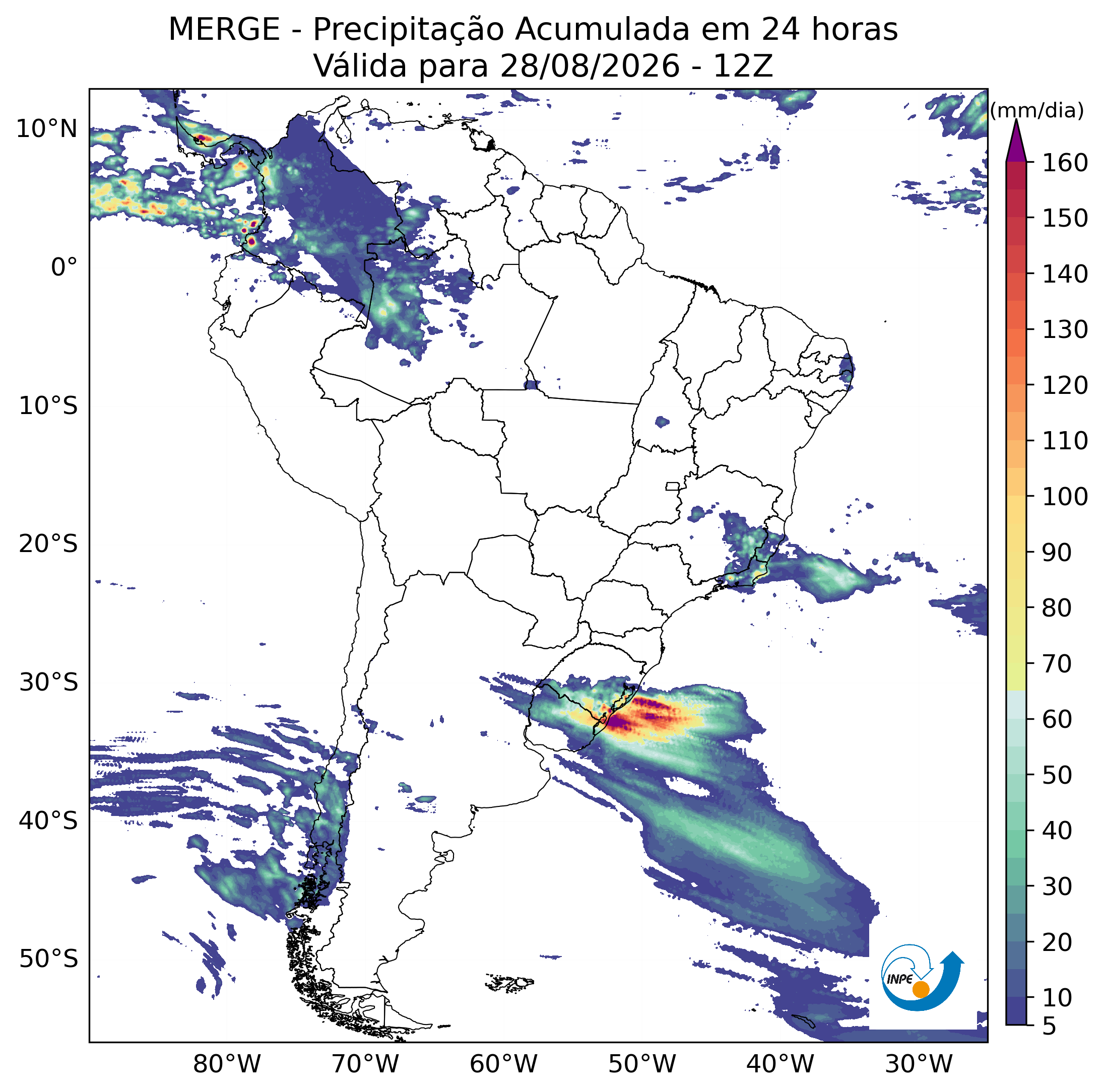 Mapa de monitoramento climático