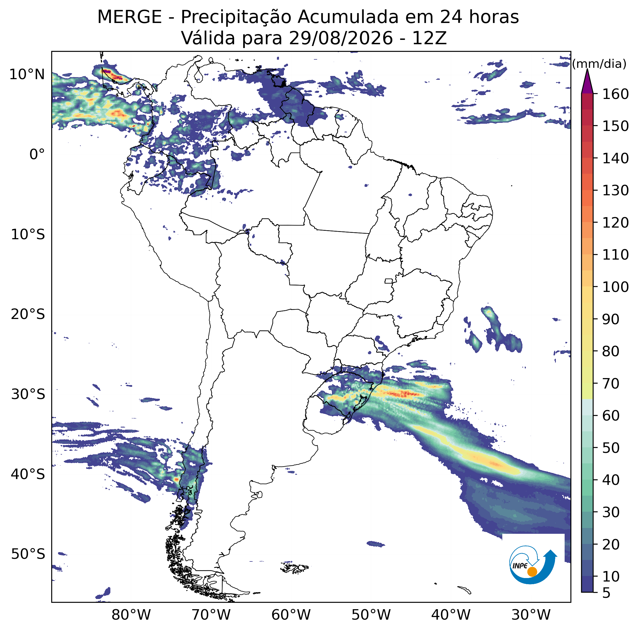 Mapa de monitoramento climático