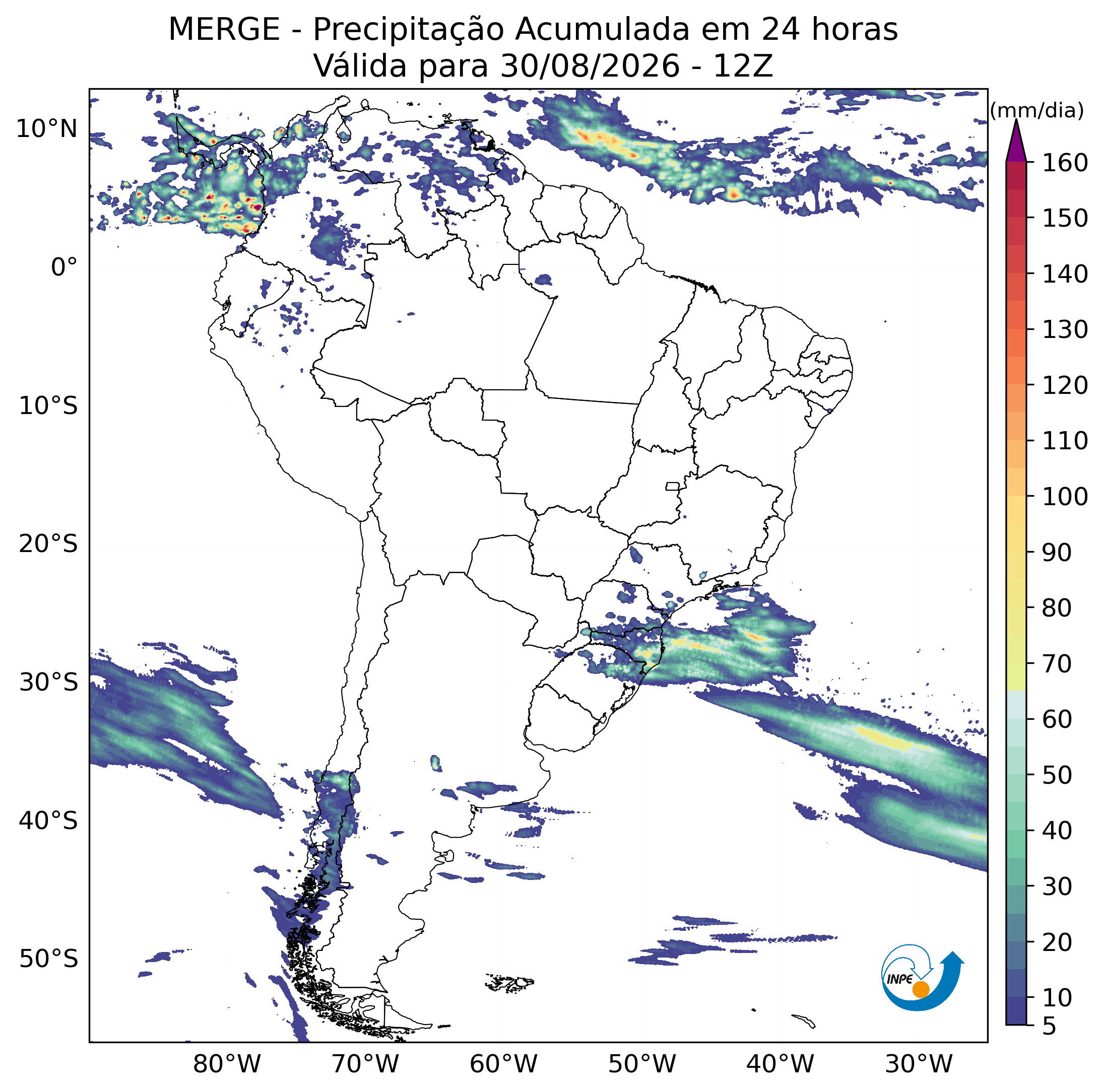 Mapa de monitoramento climático