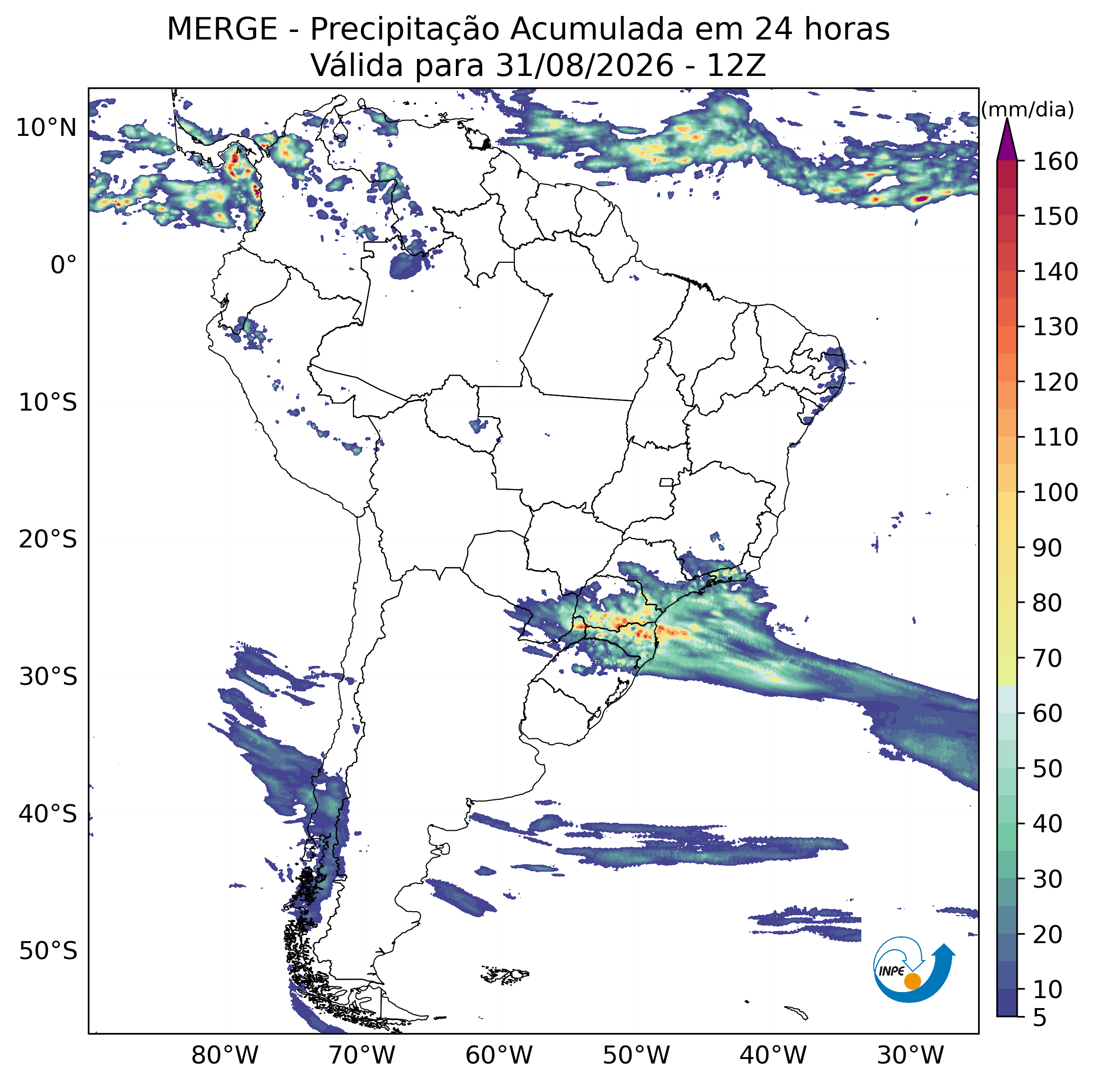 Mapa de monitoramento climático
