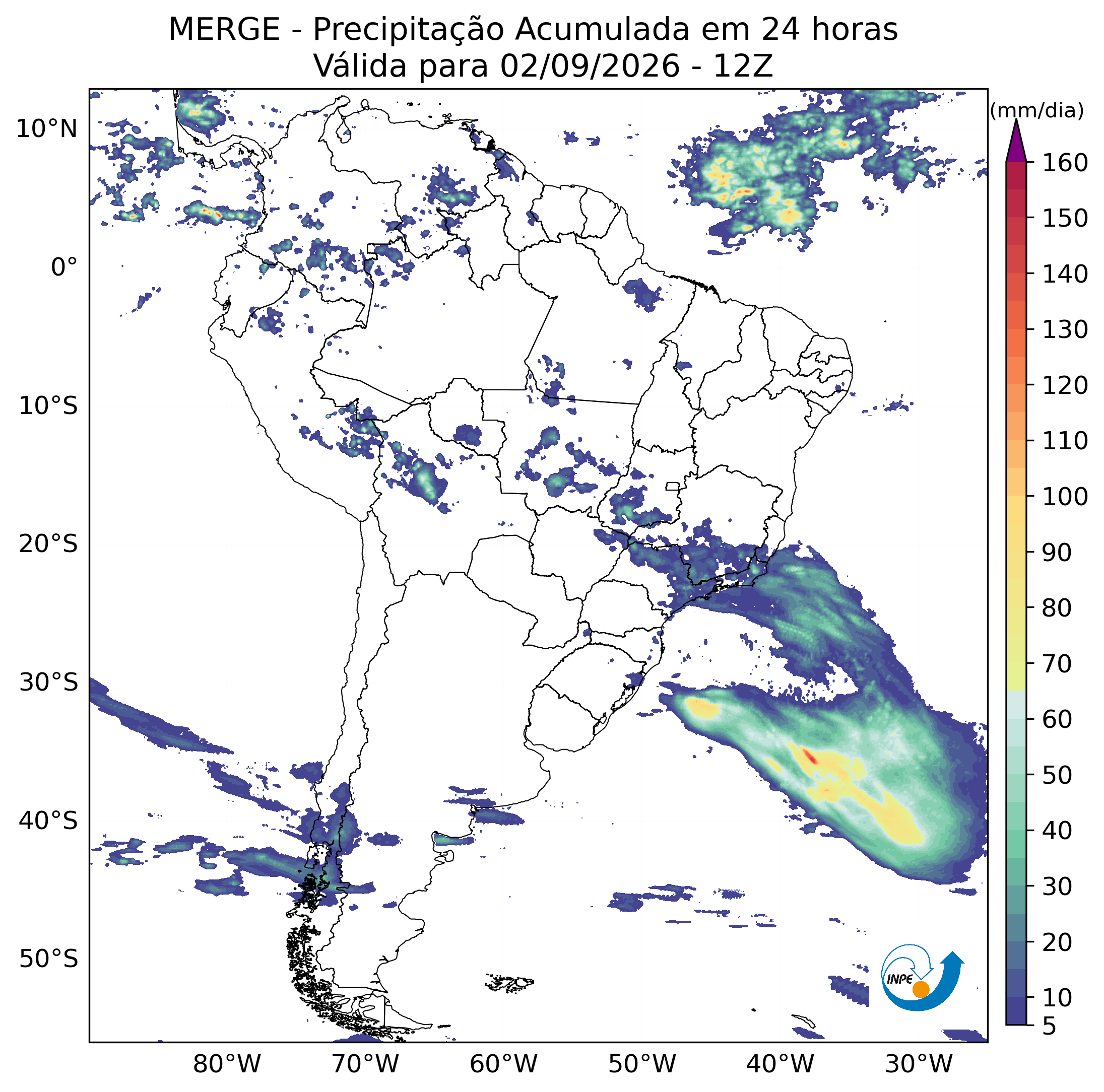 Mapa de monitoramento climático
