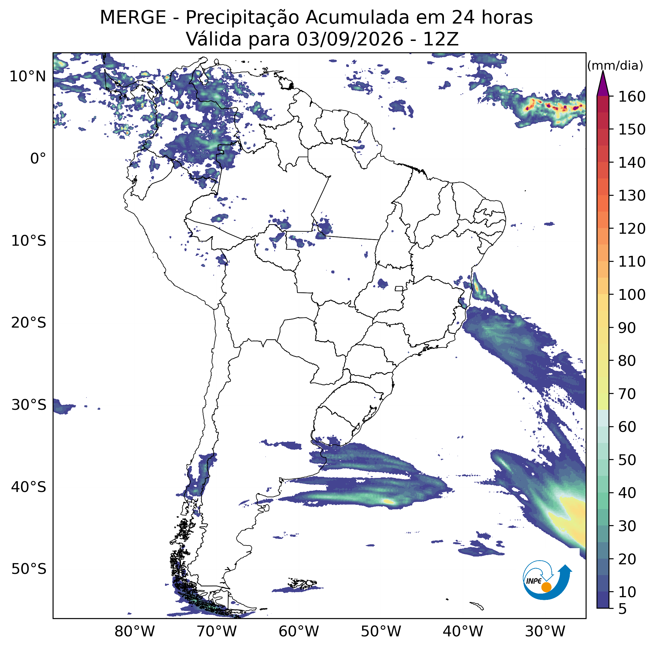 Mapa de monitoramento climático