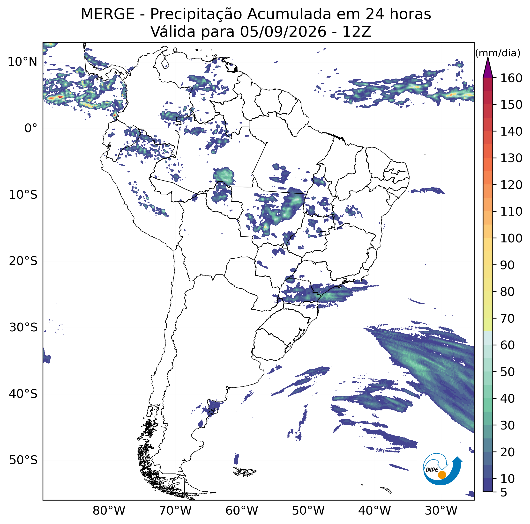 Mapa de monitoramento climático