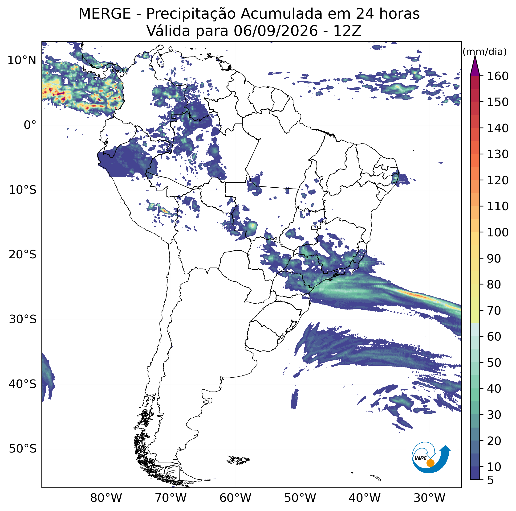 Mapa de monitoramento climático