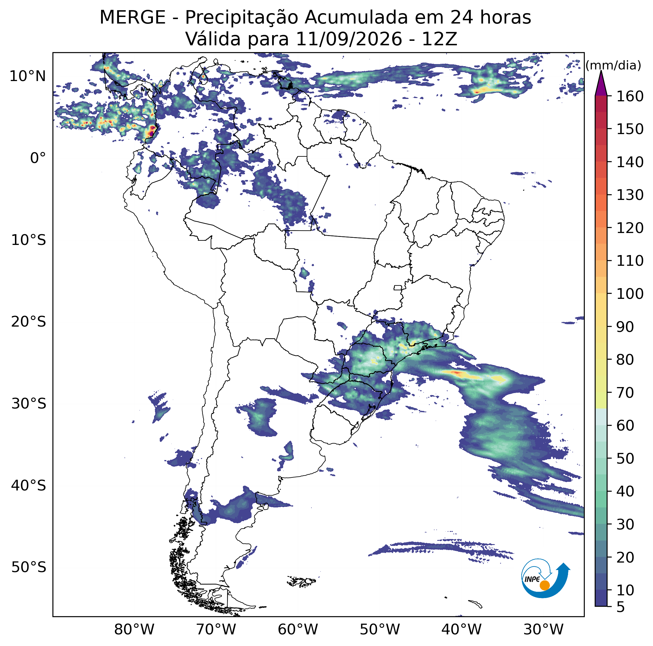 Mapa de monitoramento climático
