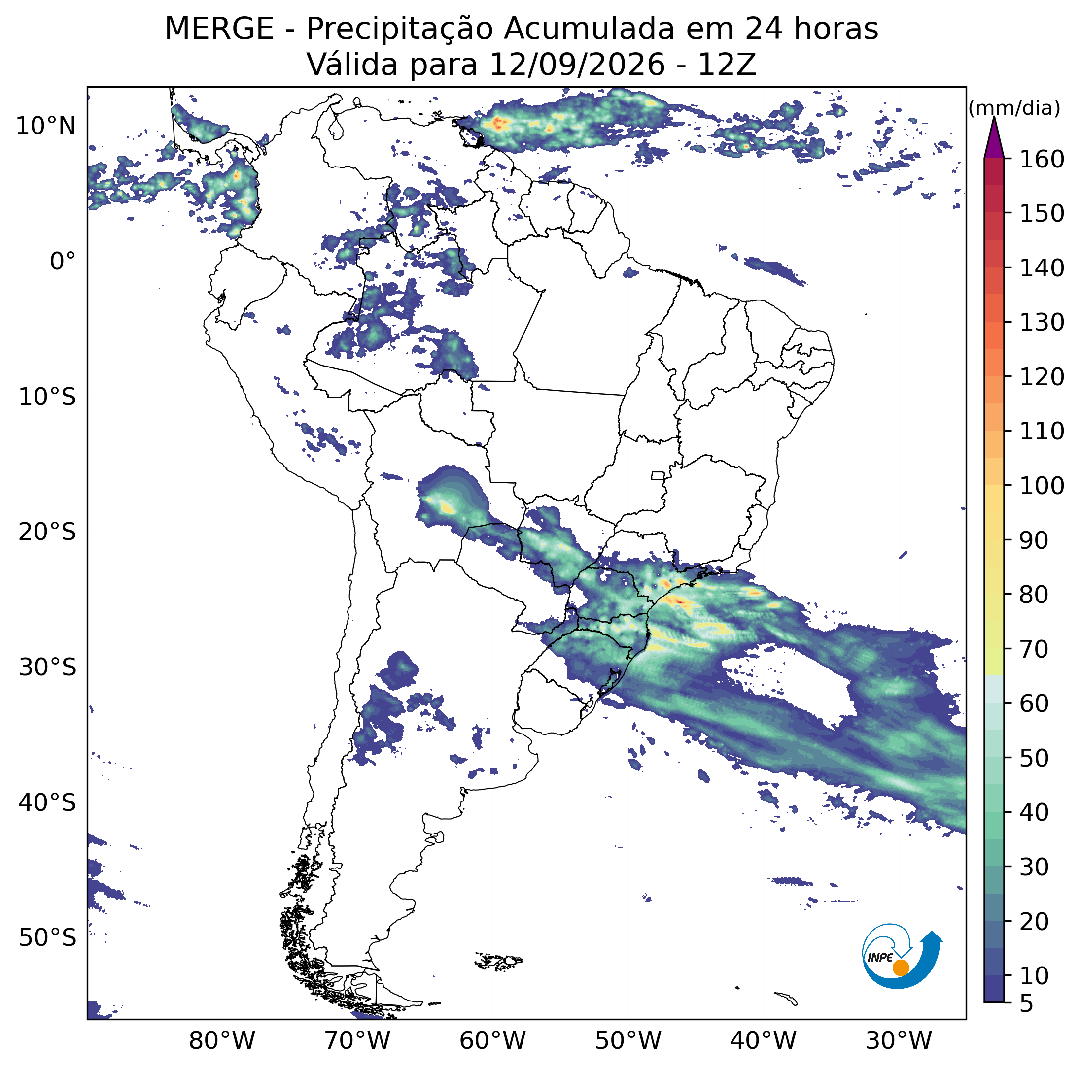 Mapa de monitoramento climático