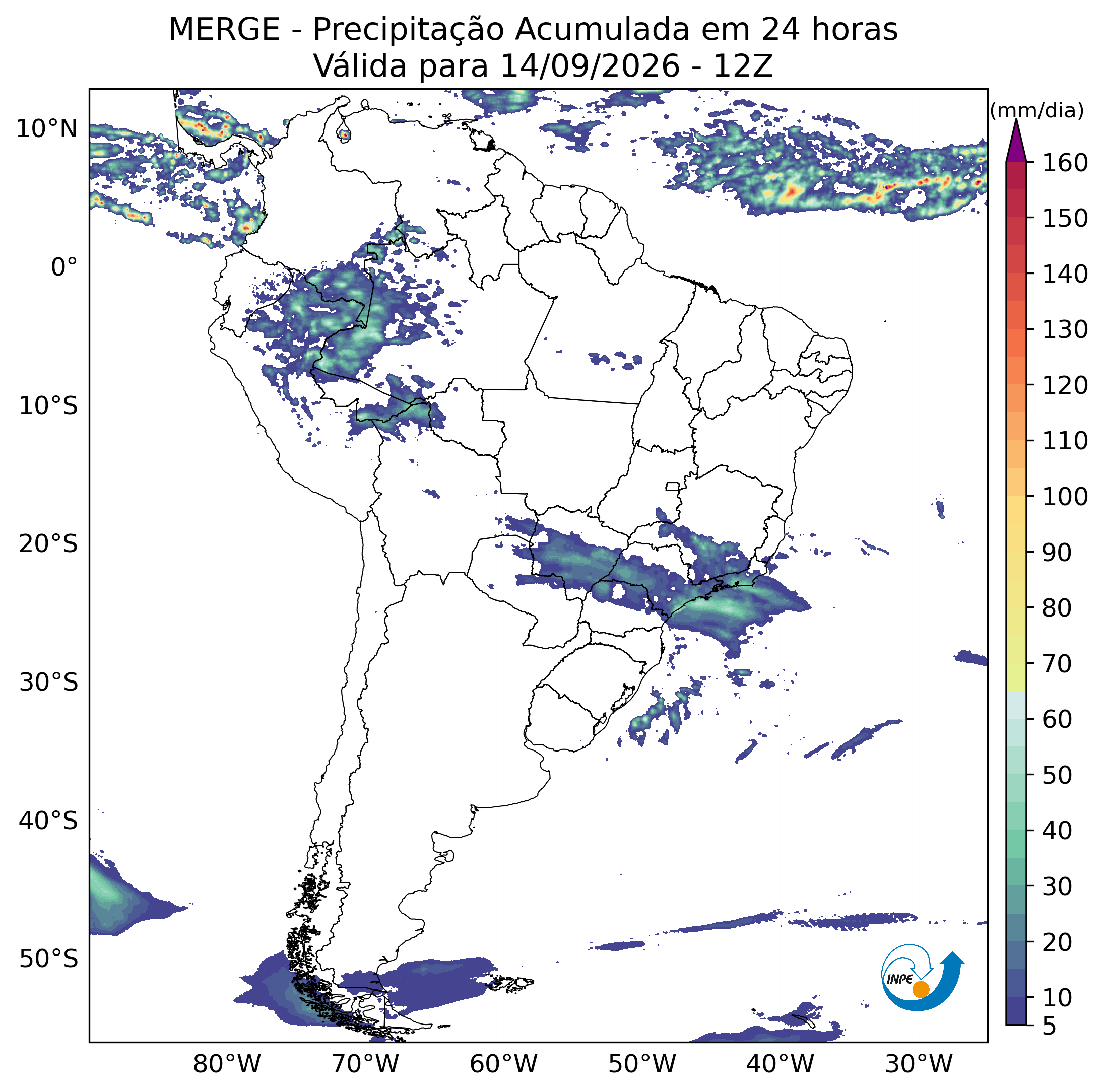 Mapa de monitoramento climático