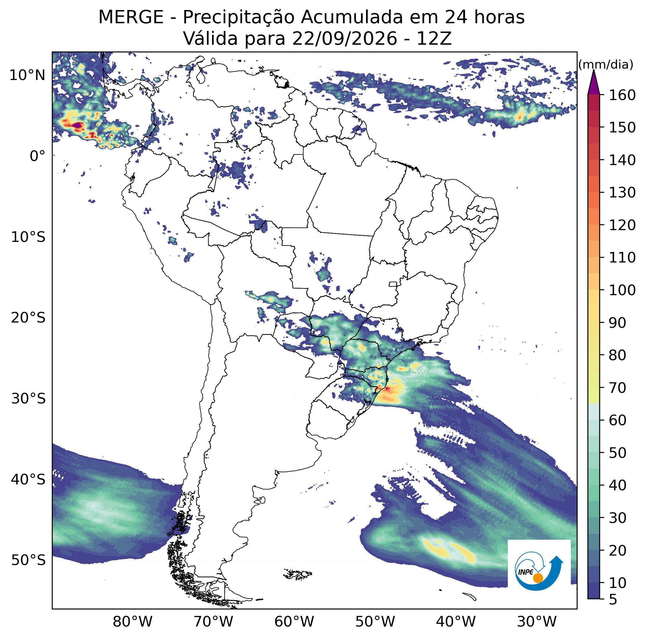 Mapa de monitoramento climático