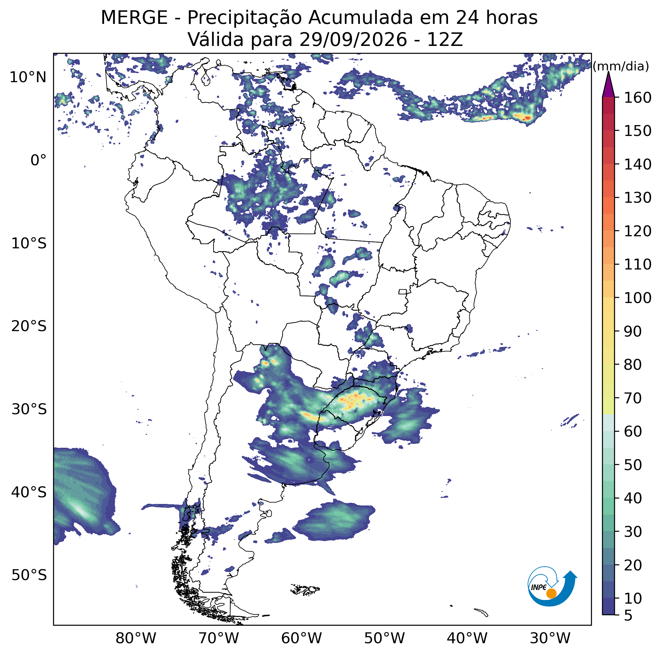 Mapa de monitoramento climático