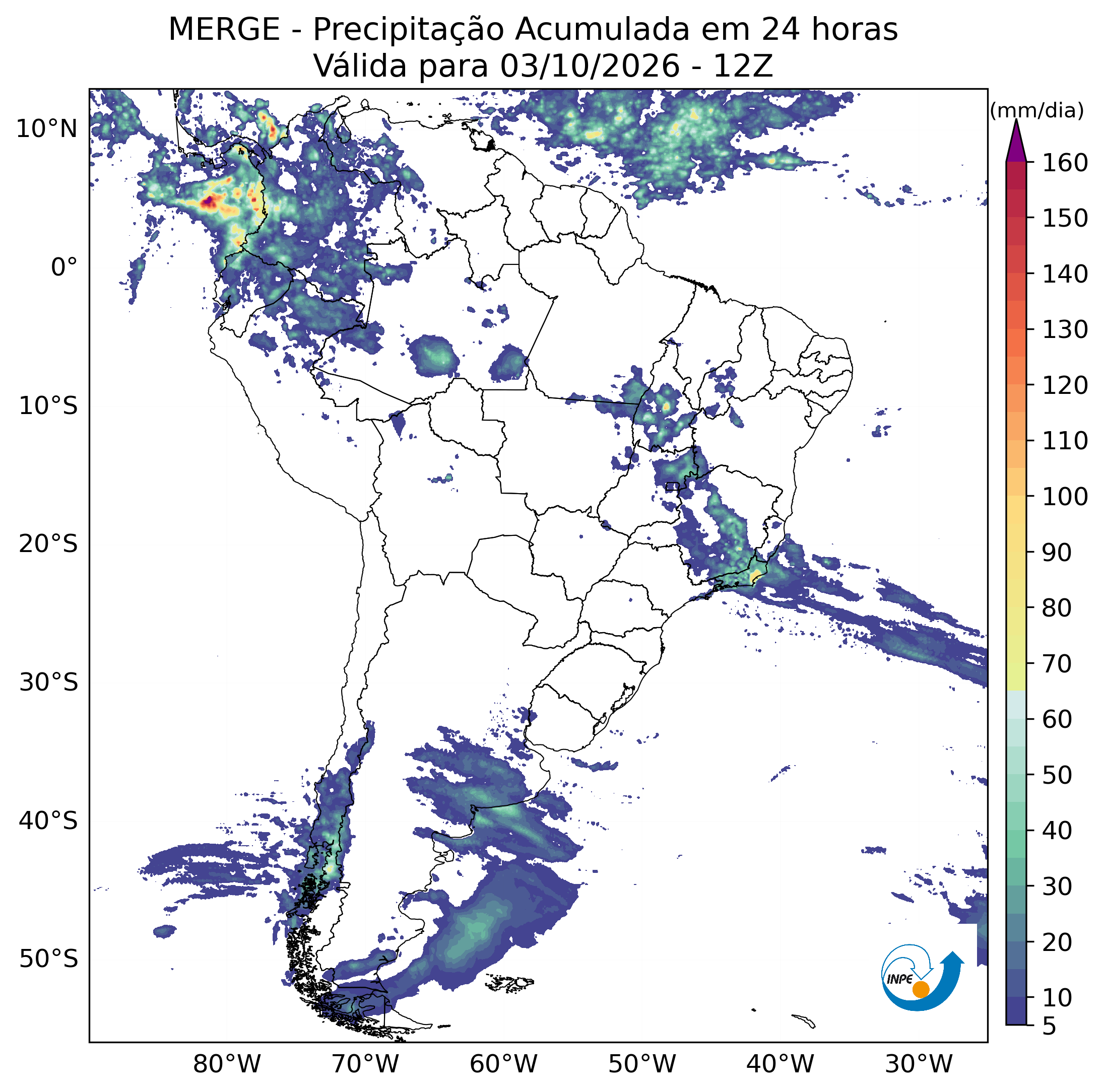 Mapa de monitoramento climático