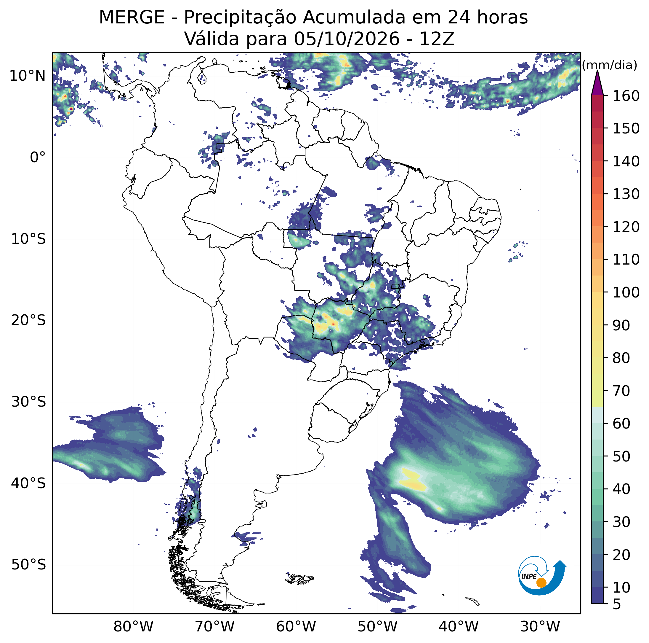 Mapa de monitoramento climático
