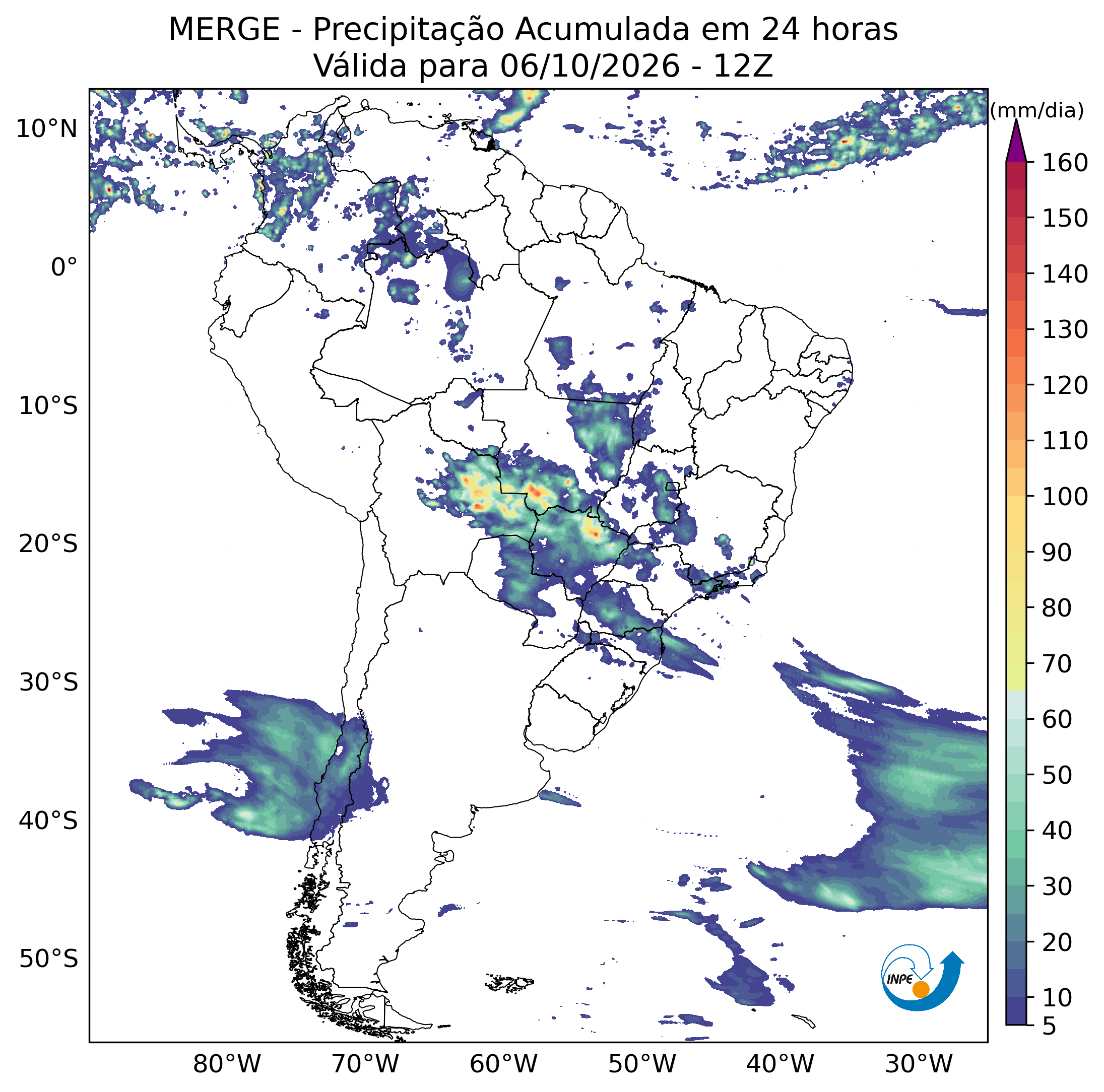 Mapa de monitoramento climático