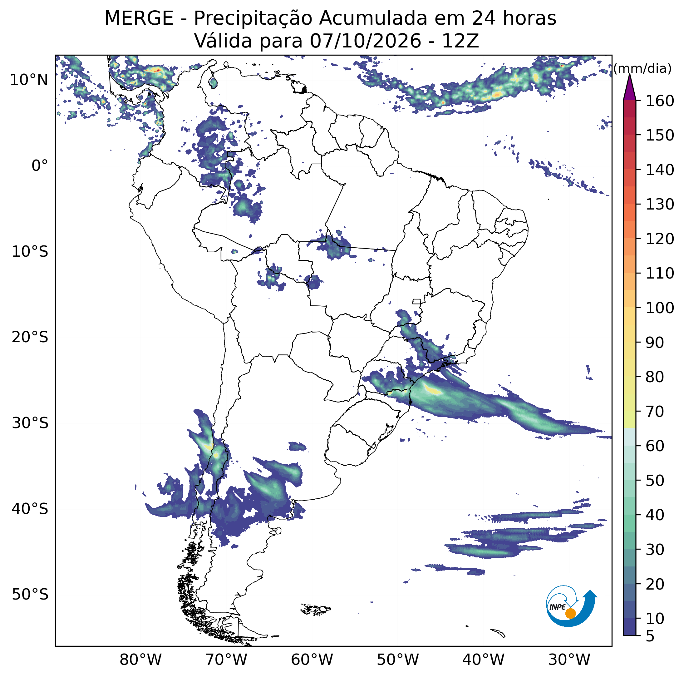 Mapa de monitoramento climático