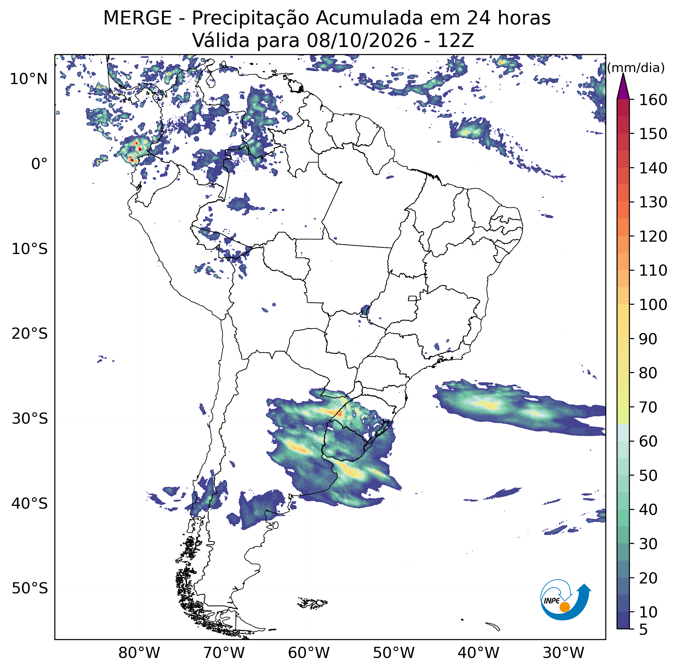 Mapa de monitoramento climático
