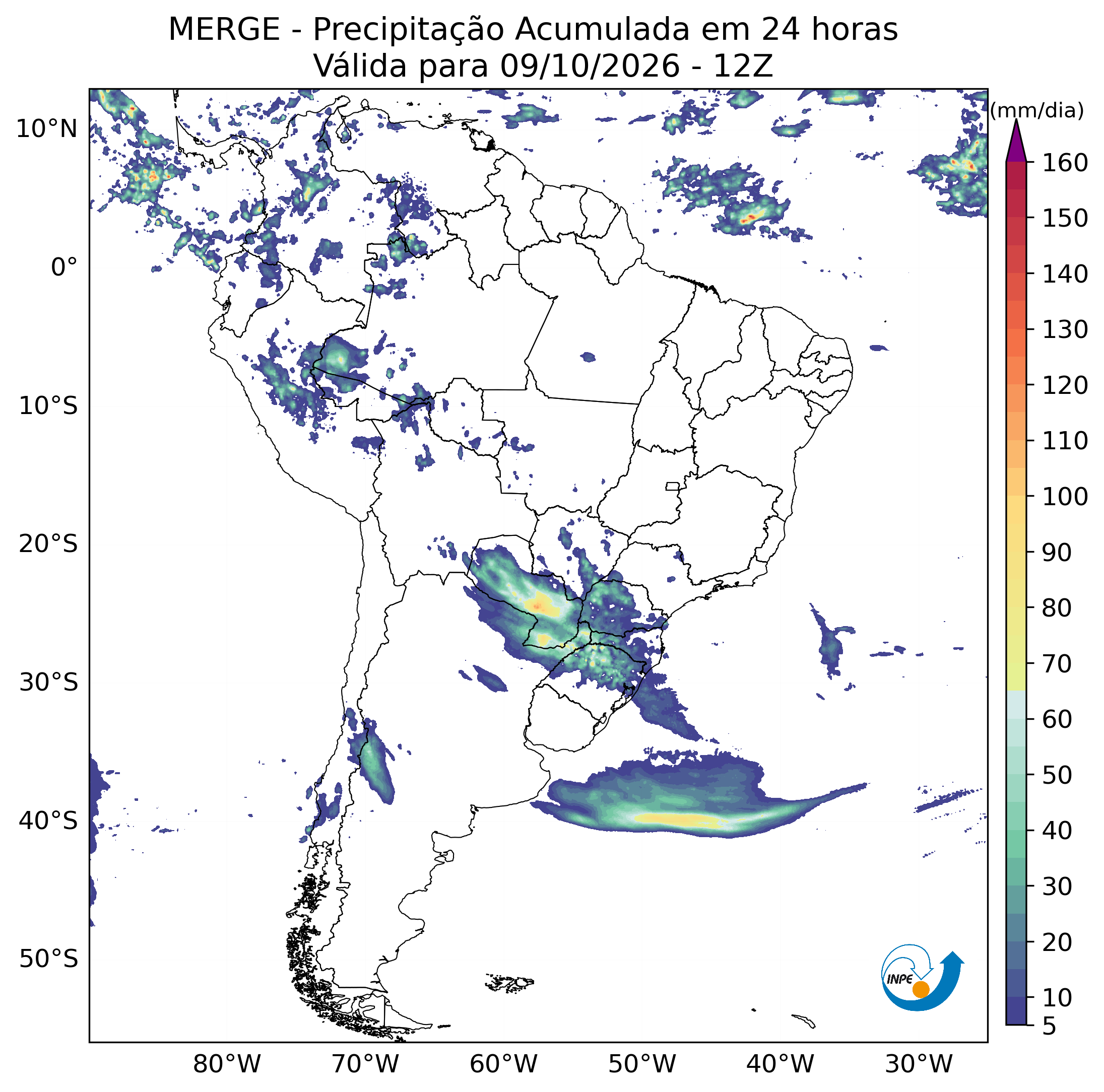 Mapa de monitoramento climático