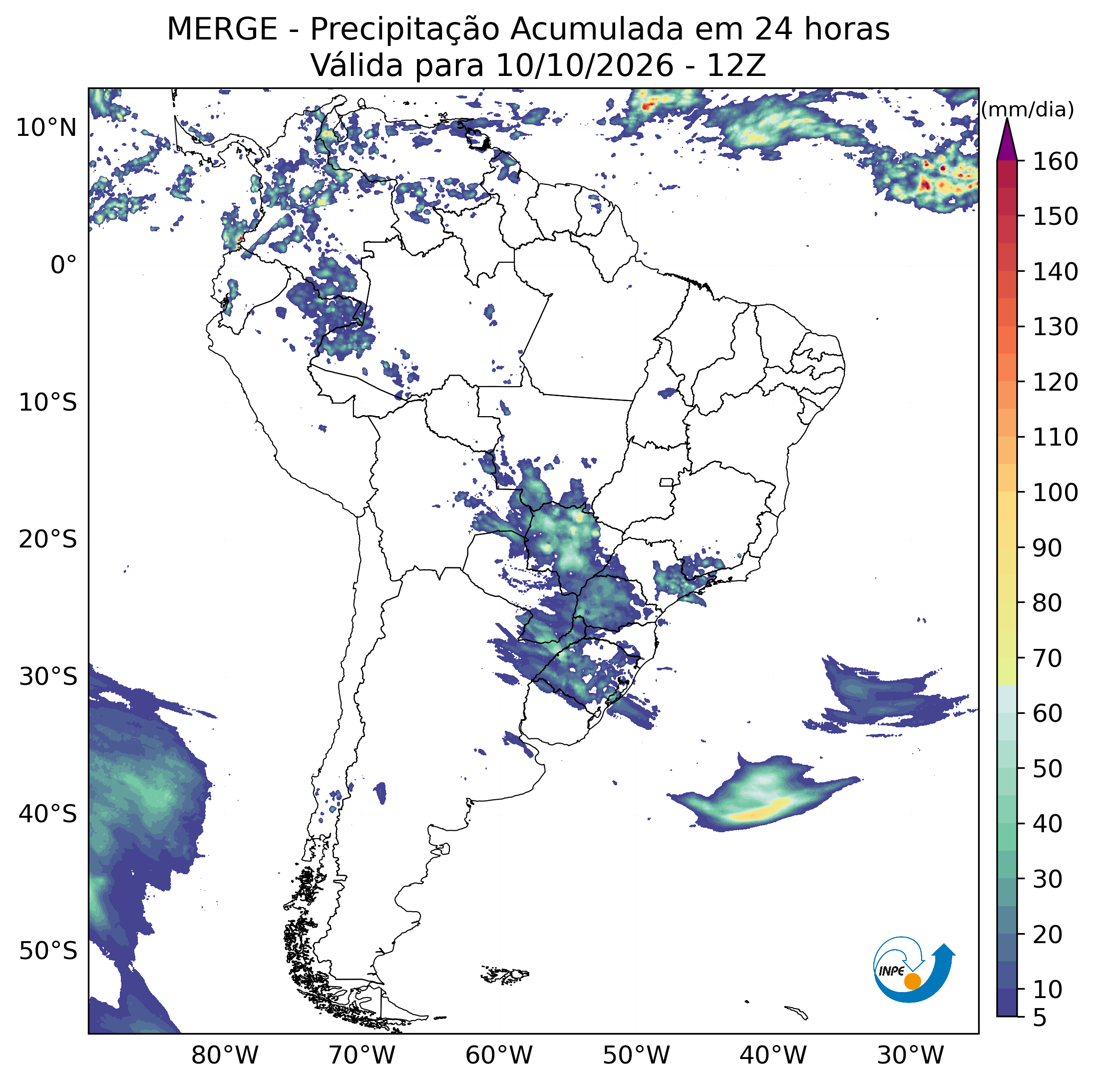 Mapa de monitoramento climático
