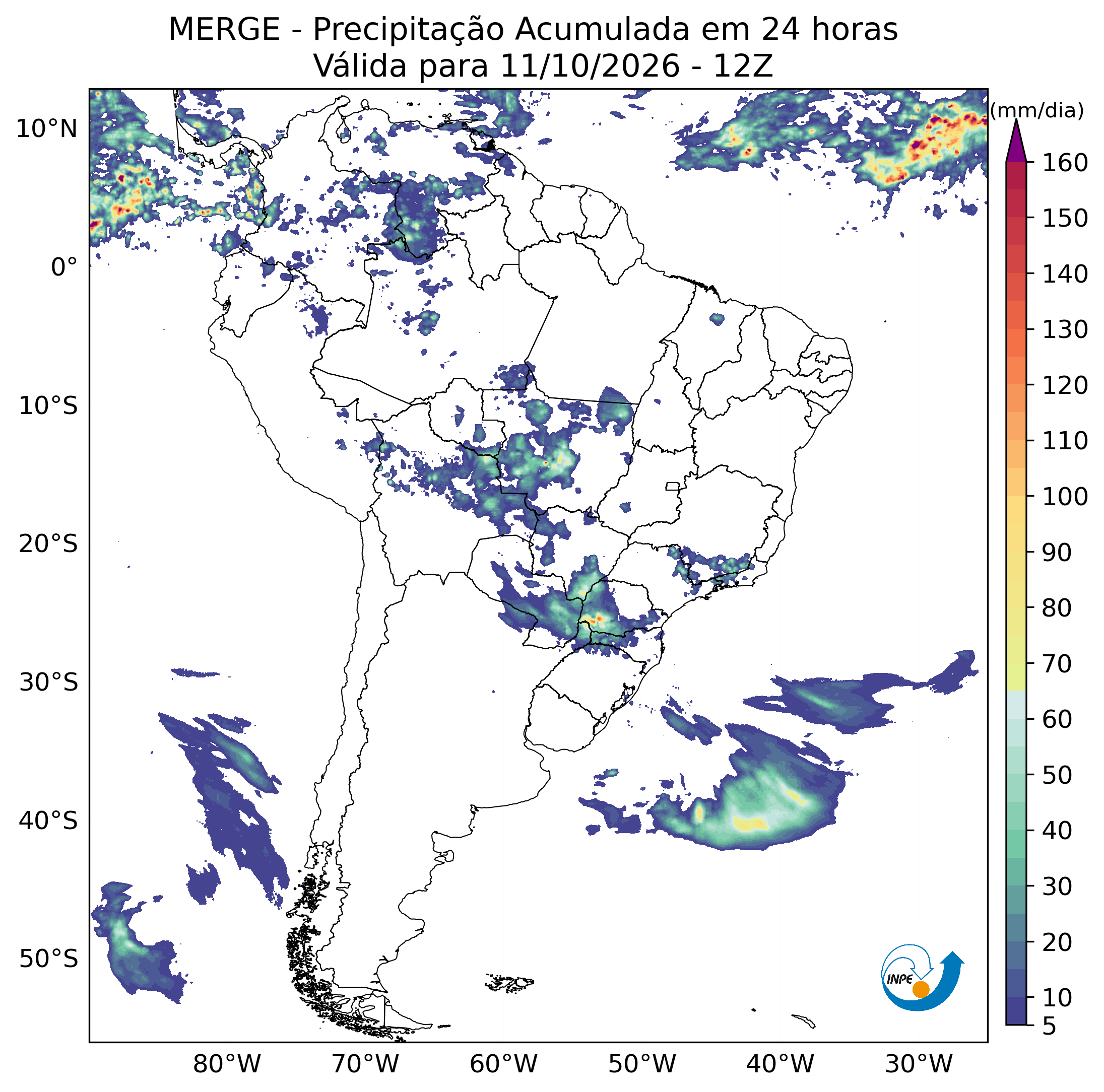 Mapa de monitoramento climático