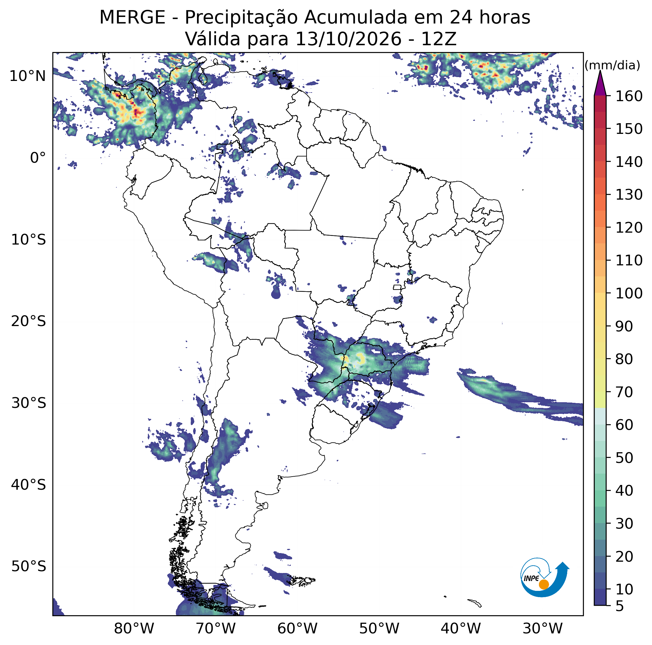 Mapa de monitoramento climático
