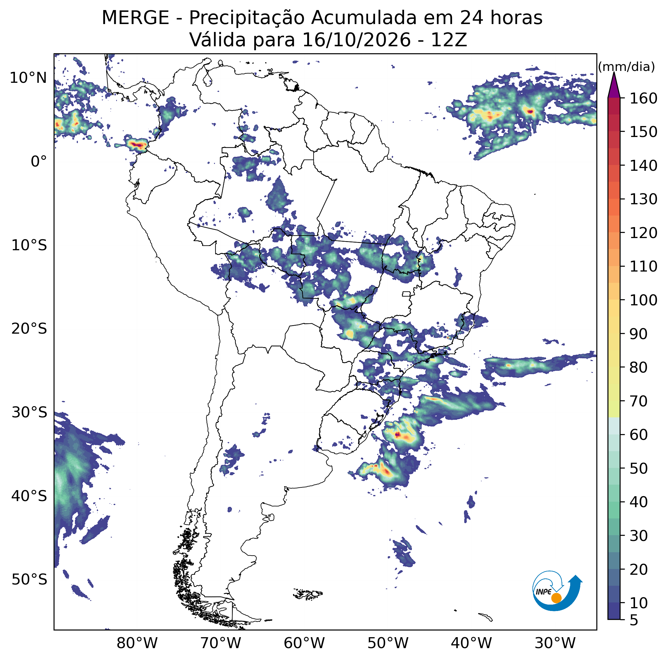 Mapa de monitoramento climático
