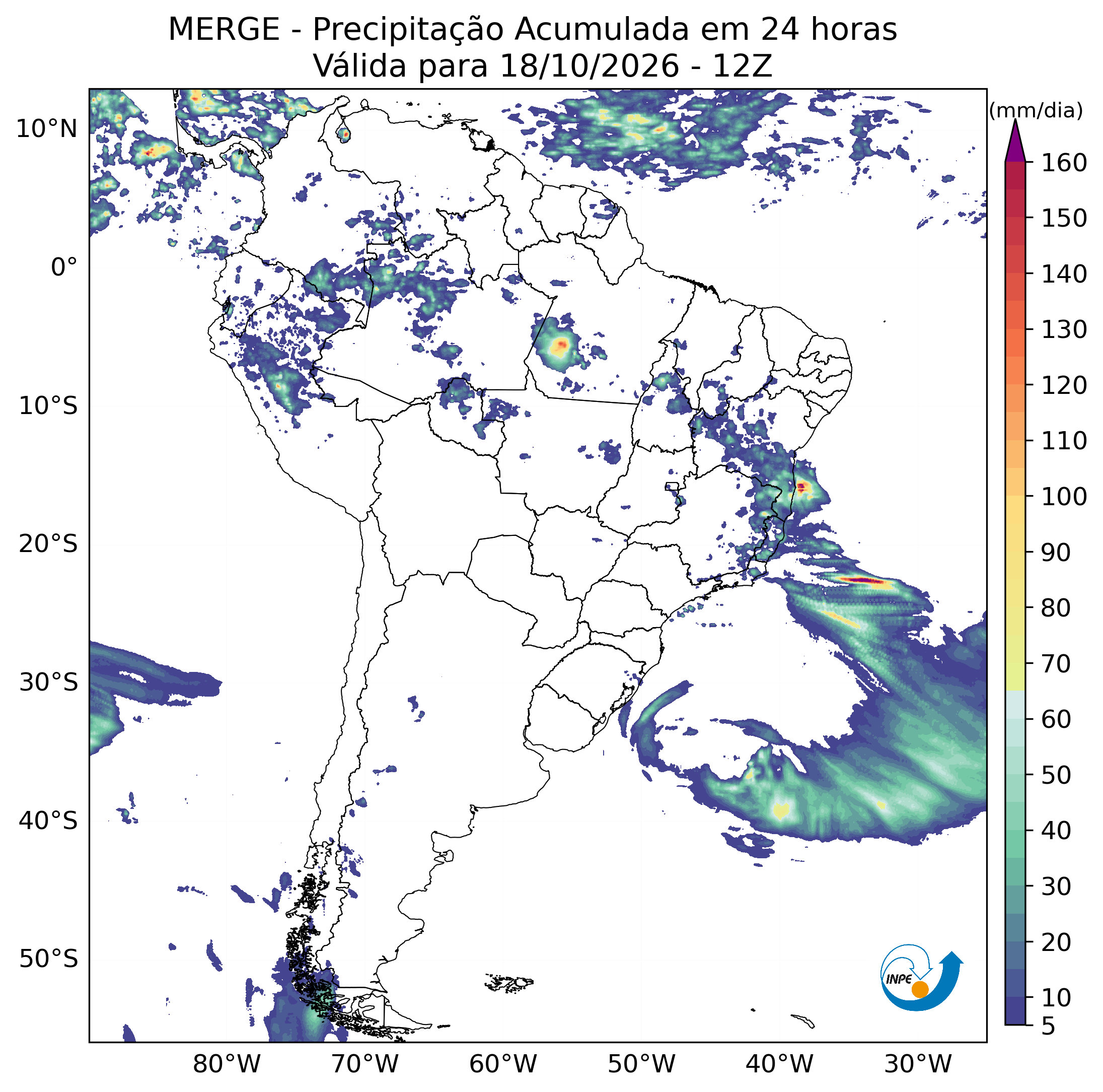 Mapa de monitoramento climático