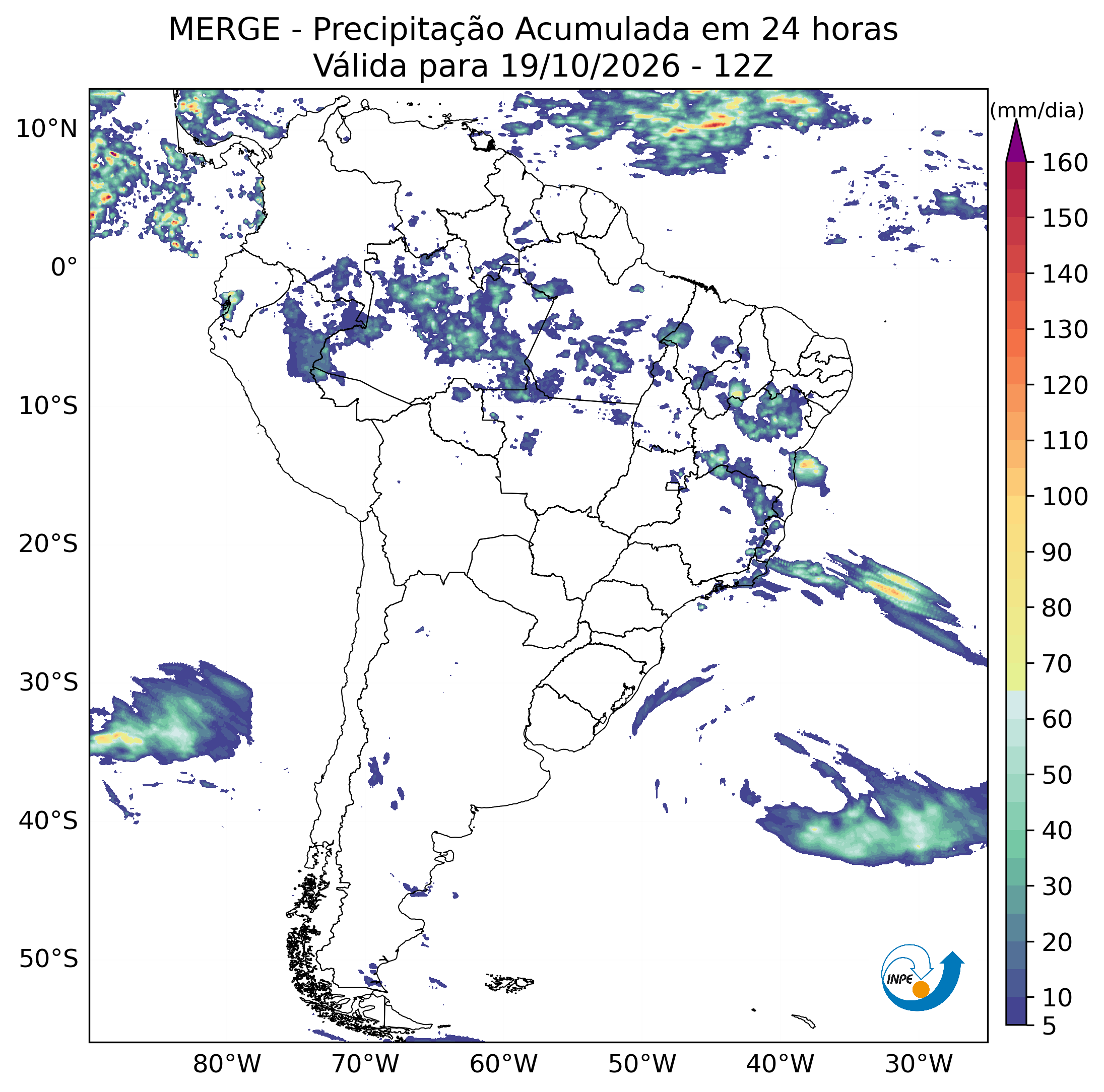 Mapa de monitoramento climático