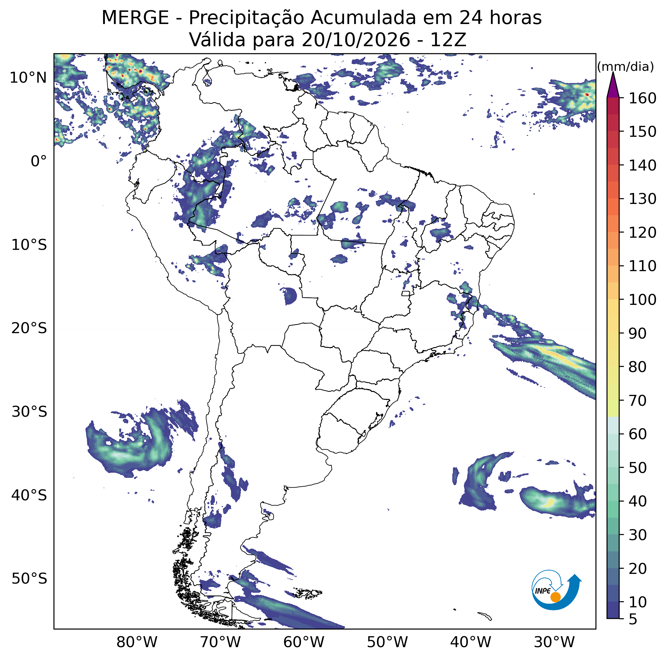 Mapa de monitoramento climático