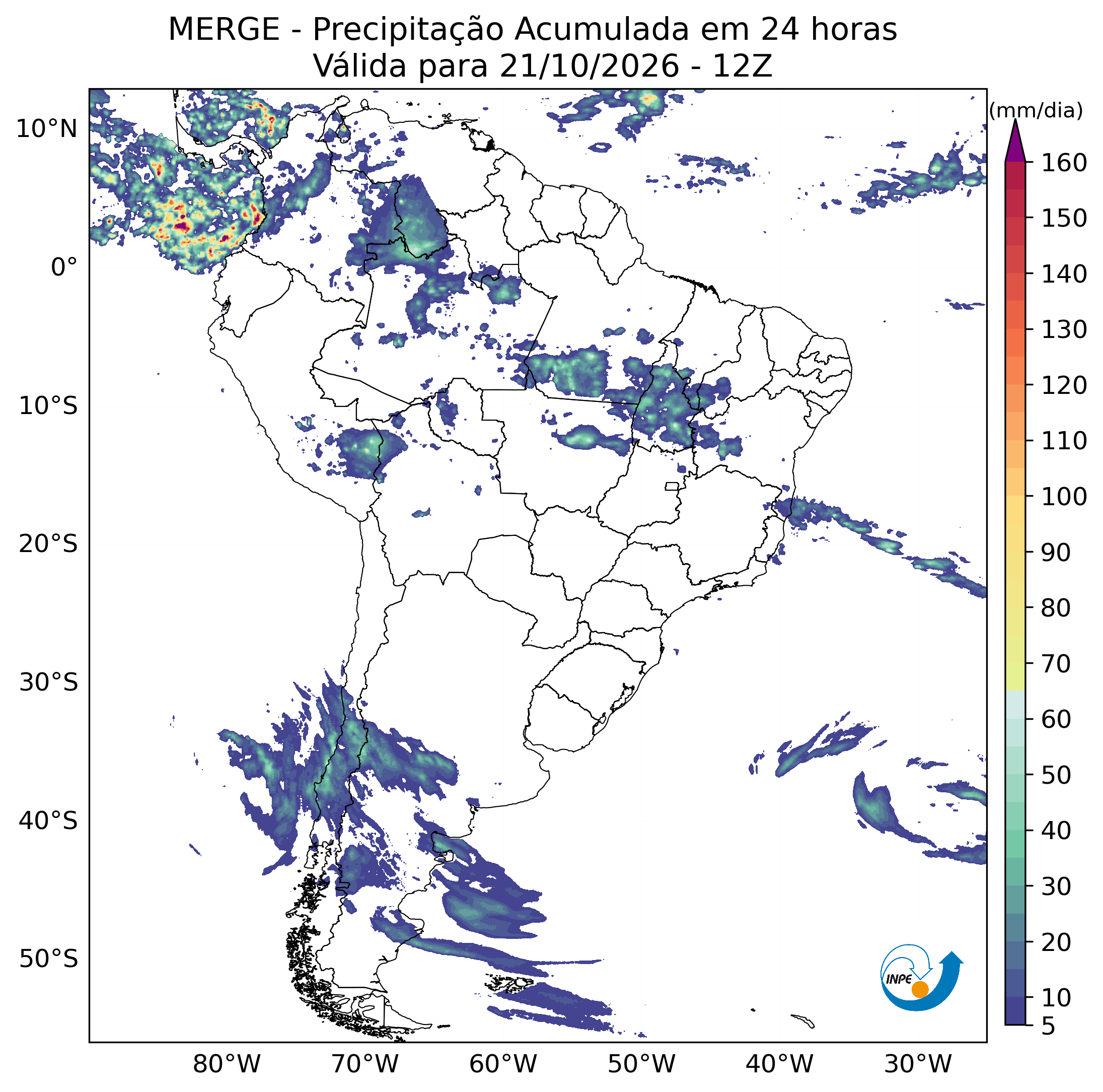 Mapa de monitoramento climático