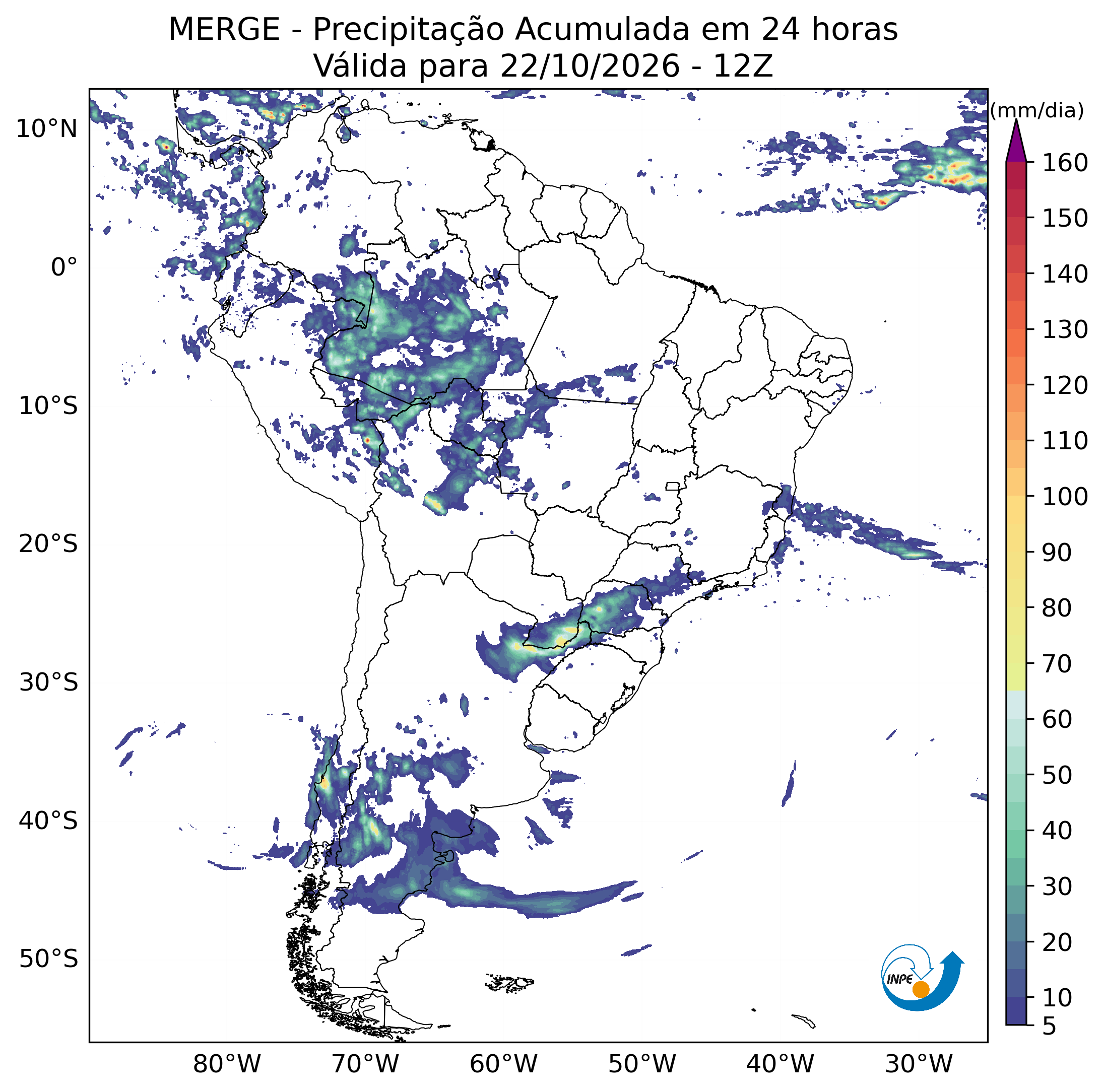 Mapa de monitoramento climático