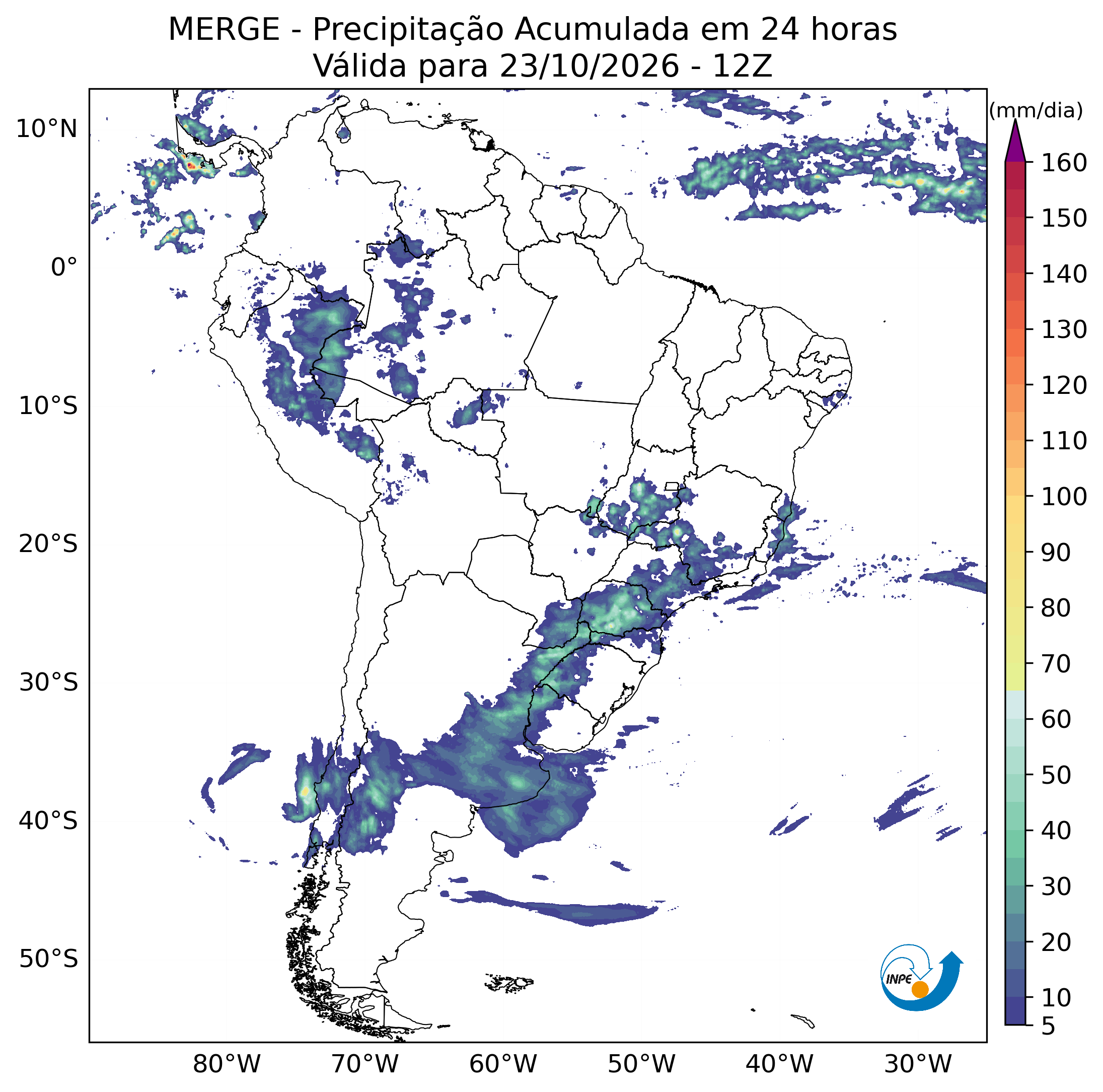 Mapa de monitoramento climático