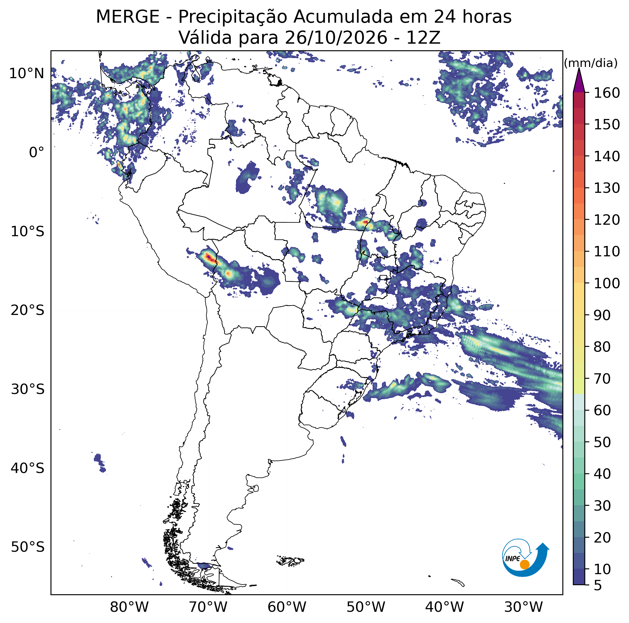 Mapa de monitoramento climático