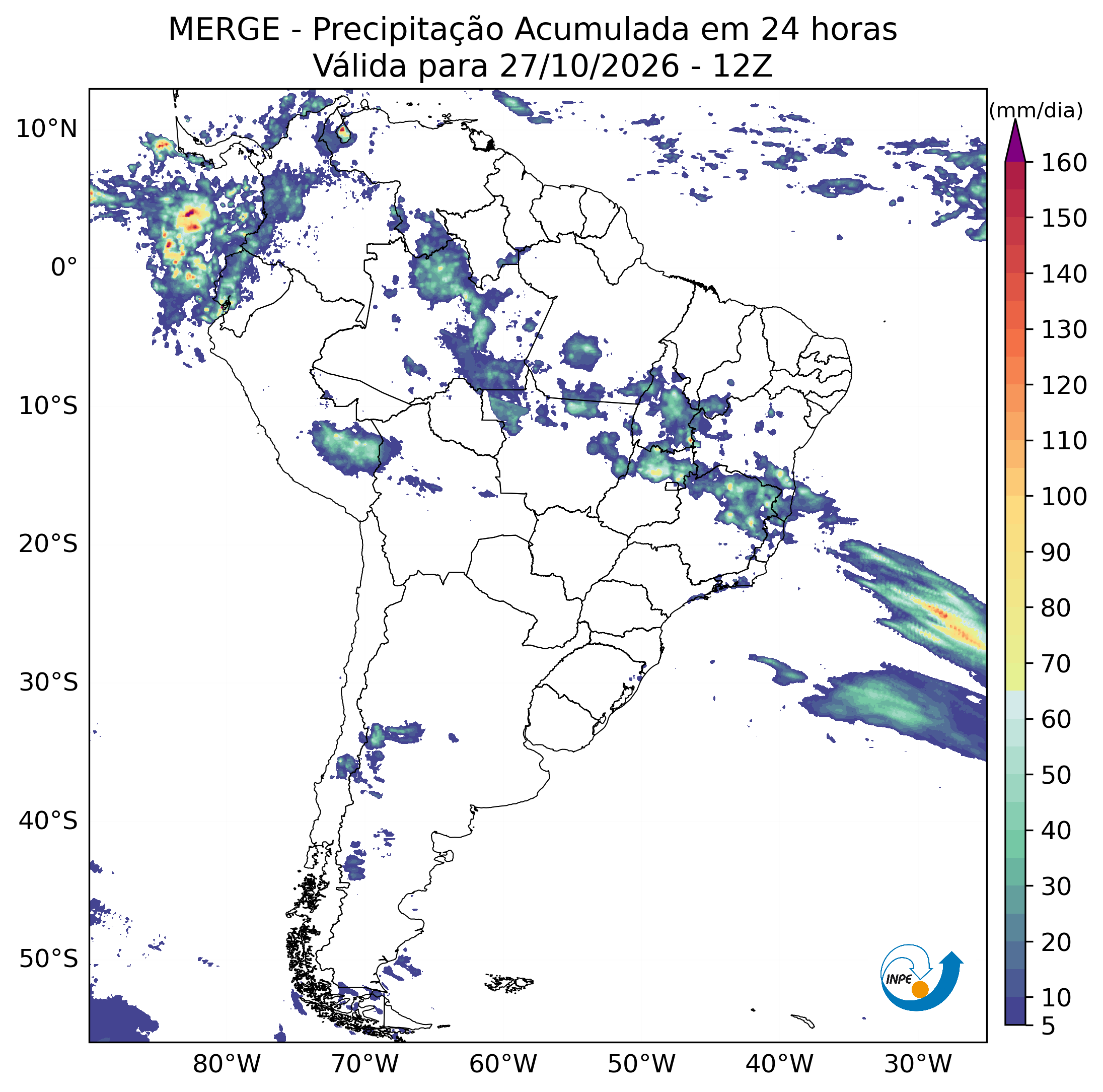 Mapa de monitoramento climático