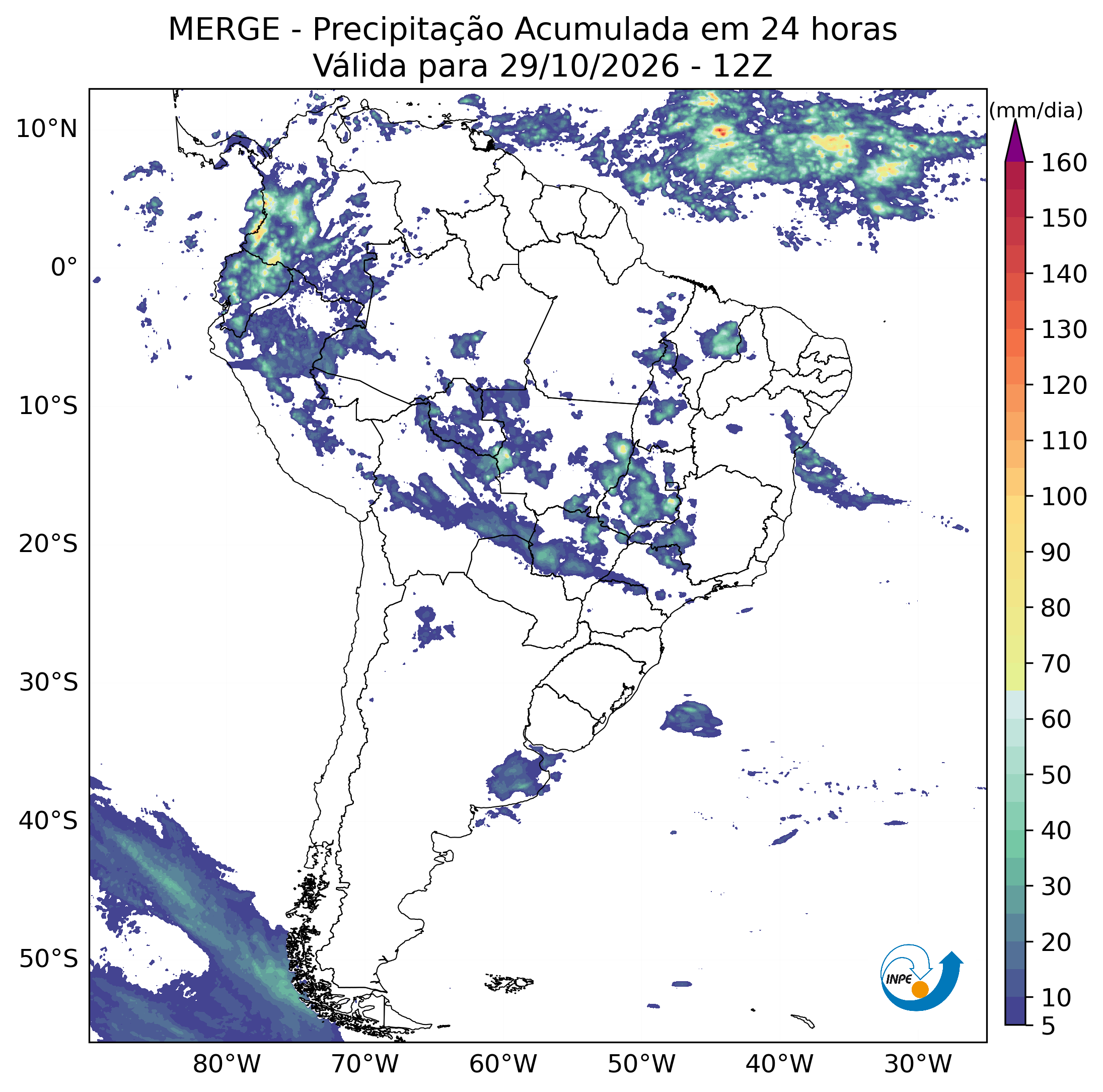 Mapa de monitoramento climático