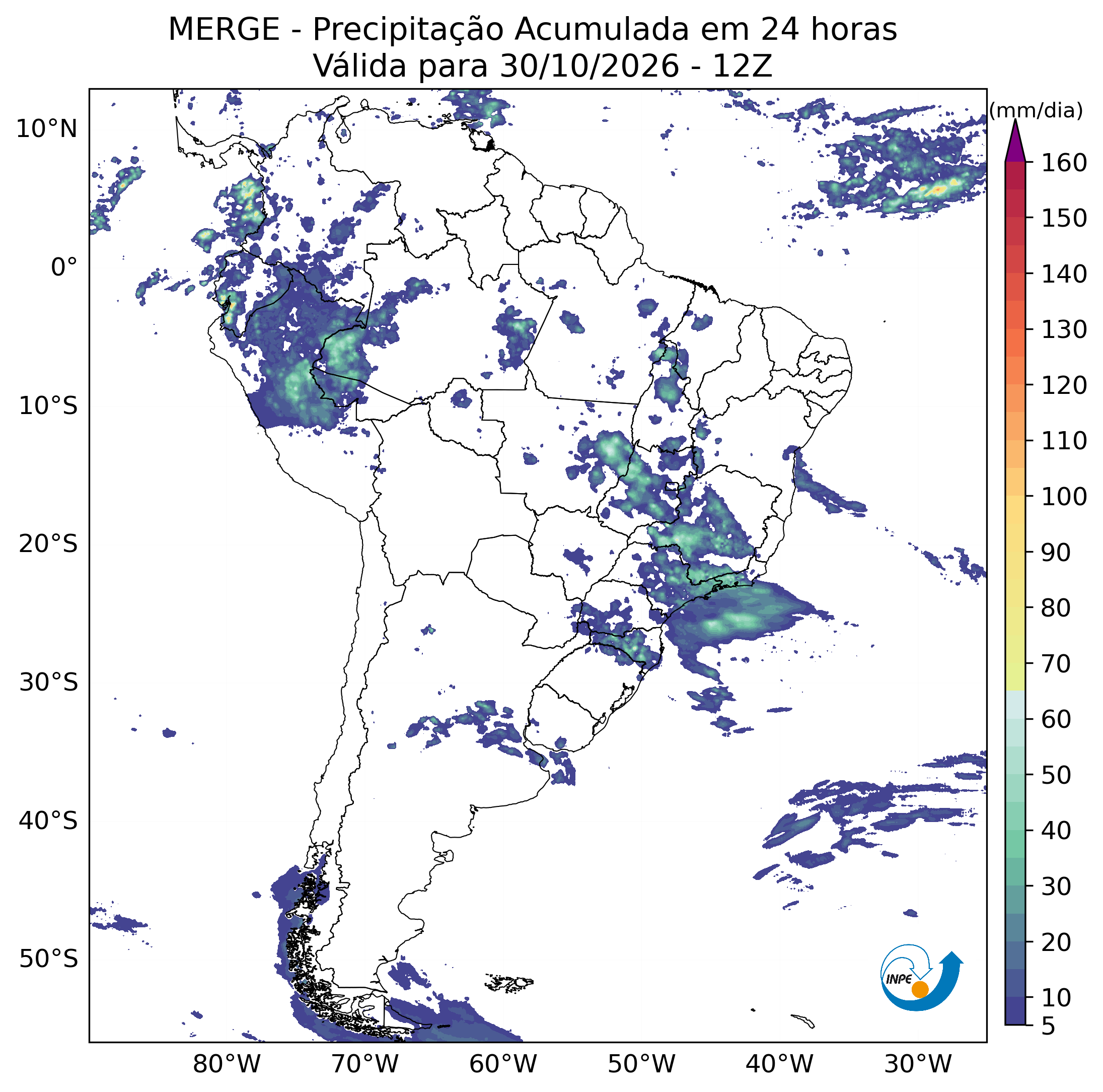 Mapa de monitoramento climático
