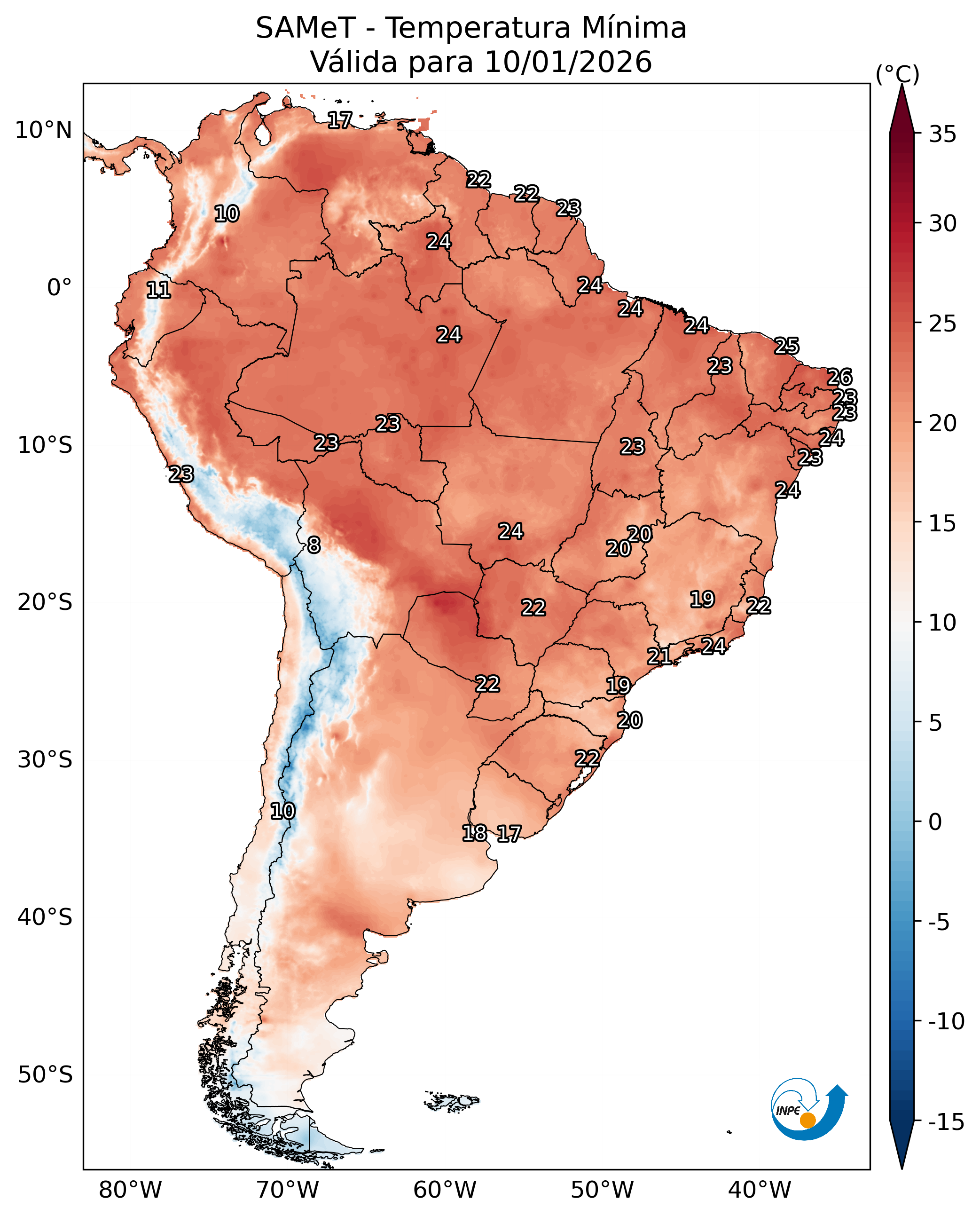 Mapa CPTEC TMIN
