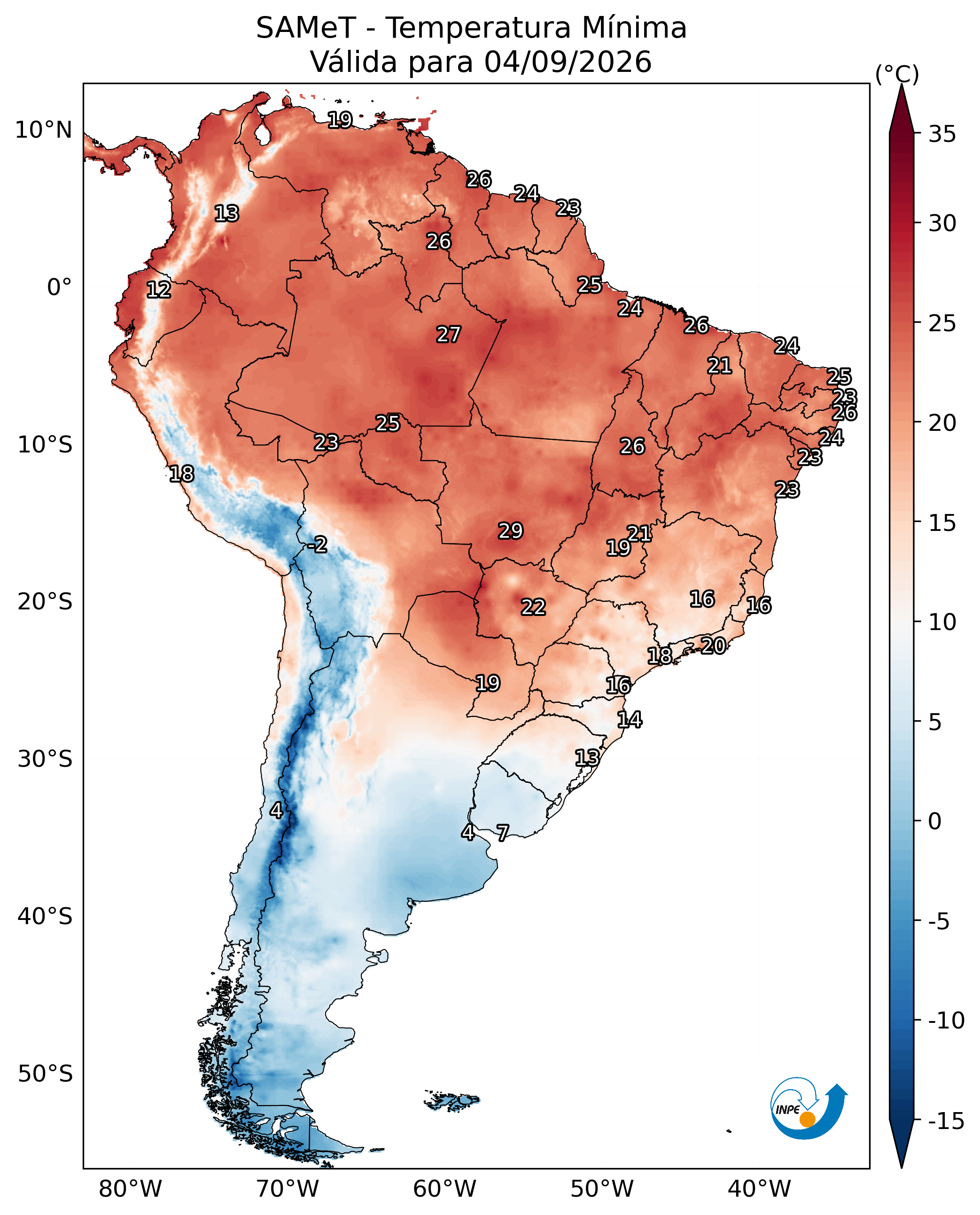 Mapa CPTEC TMIN